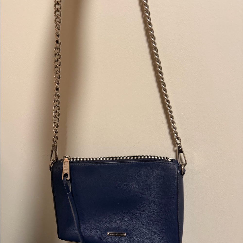 Rebecca Minkoff Suede Nubuck Crossbody Bag Shoulder Blue